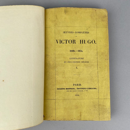 Oeuvres Completes  de Victor Hugo 1819-1834,  published in Paris in 1834