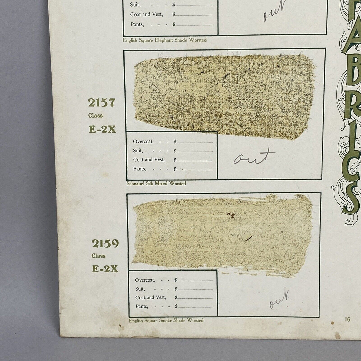 Antique 1908 Spring/Summer Men's Tailor's Page Anatomy of Suit 22" x 16" (Large)