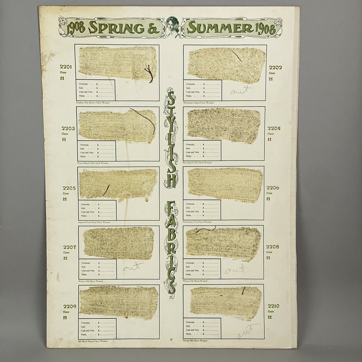 Antique 1908 Spring/Summer Men's Tailor's Page Tennis Spanish 22" x 16" (Large)