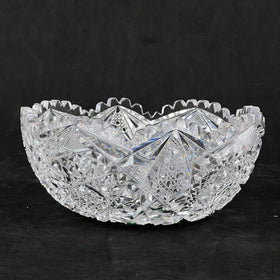 Vintage EAPG Cut Crystal Glass Bowl 7" Wide x 3" Tall