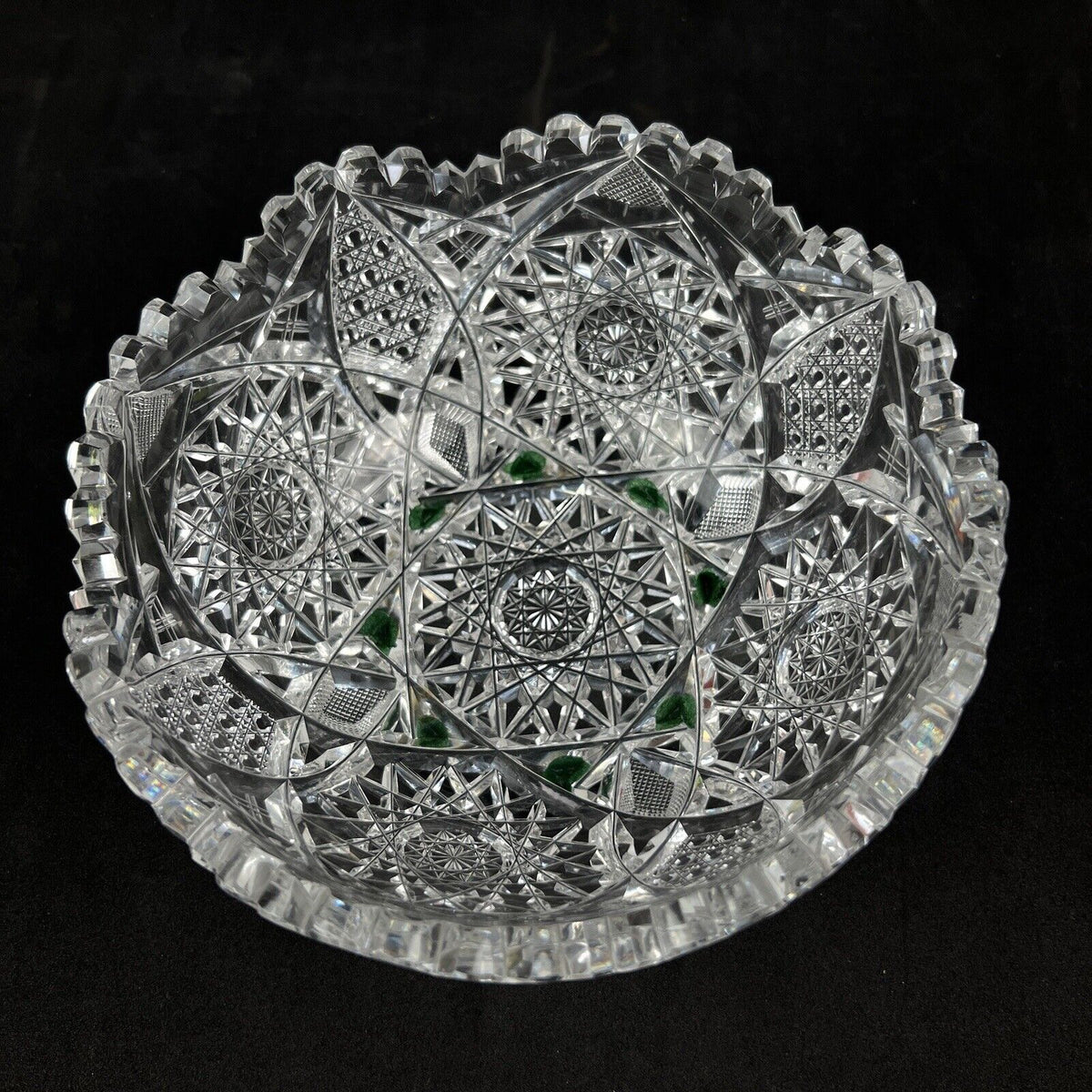 Vintage EAPG Cut Crystal Glass Bowl 7" Wide x 3" Tall