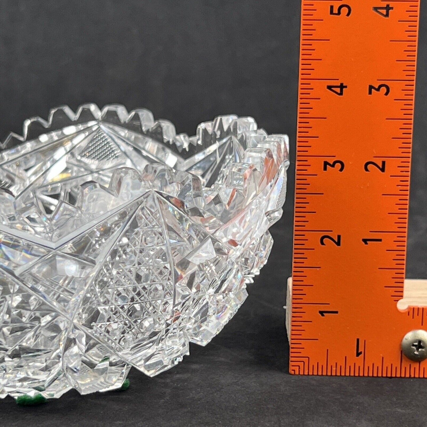 Vintage EAPG Cut Crystal Glass Bowl 7" Wide x 3" Tall