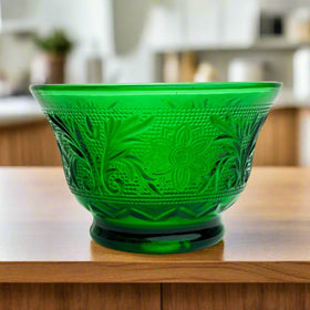 Tiara Emerald Green Glass Cup/Bowl (Orange Juice, Snack Custard)