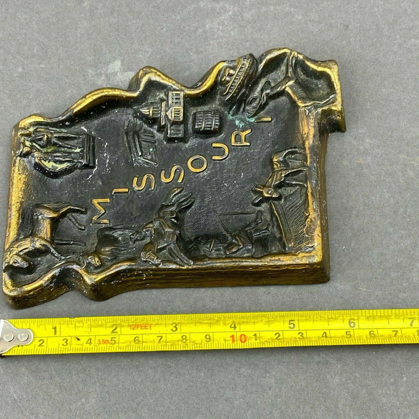 Brass Vintage MISSOURI Souvenir Ashtray Metal