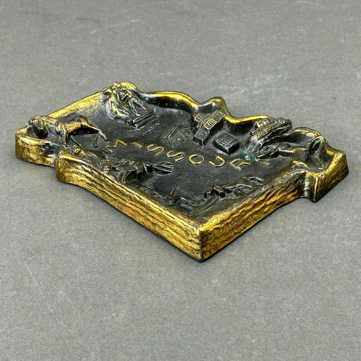 Brass Vintage MISSOURI Souvenir Ashtray Metal