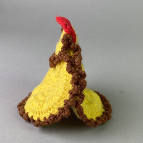 Handmade Crocheted Yellow Chicken Chic Pot Holder (Small, Cute)