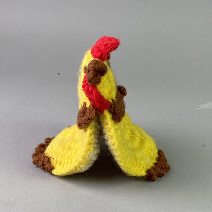 Handmade Crocheted Yellow Chicken Chic Pot Holder (Small, Cute)