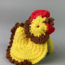 Handmade Crocheted Yellow Chicken Chic Pot Holder (Small, Cute)