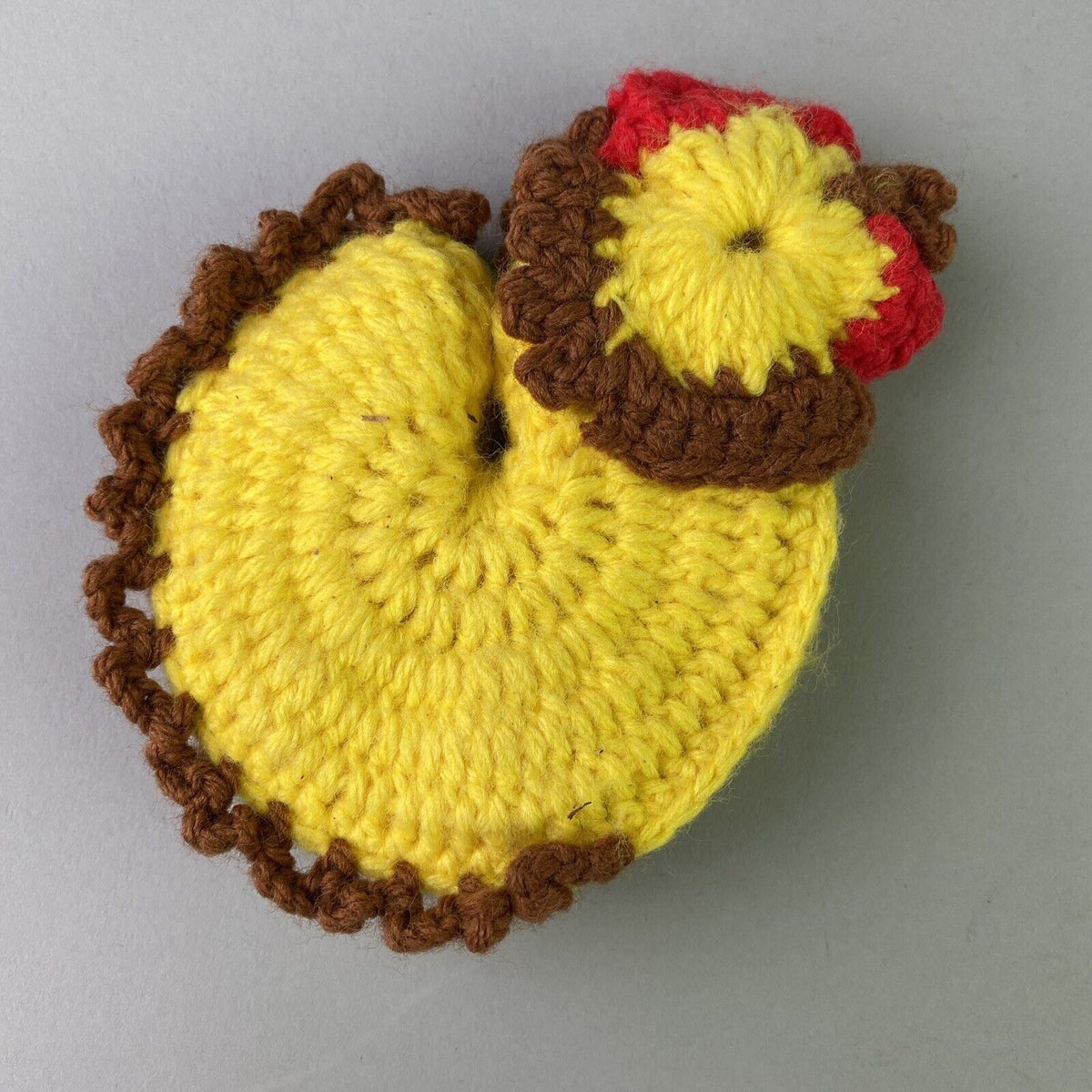 Handmade Crocheted Yellow Chicken Chic Pot Holder (Small, Cute)