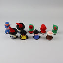 9 x Vintage handmade craft wooden/felt  people, dolls 3" tall