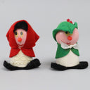 9 x Vintage handmade craft wooden/felt  people, dolls 3" tall