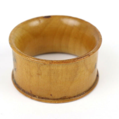 Antique Mauchline Napkin Ring 'Kinnoul Cliff' Abbotsford (2" diameter, 1" Width)