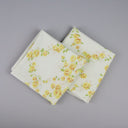 Set of Vintage Muslin Pillow Cases with Yellow Flowers (Made in USA)