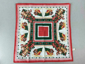 Lot of 10 -  Vintage Christmas Red/Green (Sled, Bells, Red Flowers) 16" x 16"