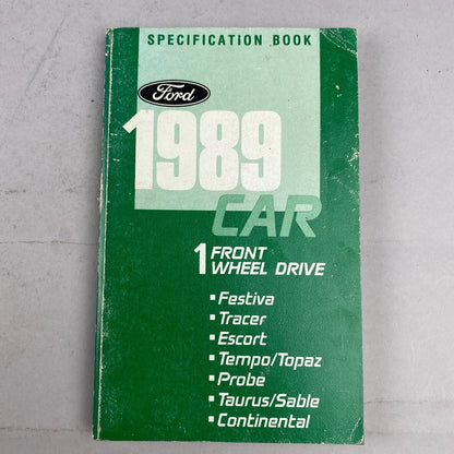 Ford 1989 Front Wheel Drive Car Specification Book, Festiva, Tracer, Topaz etc.