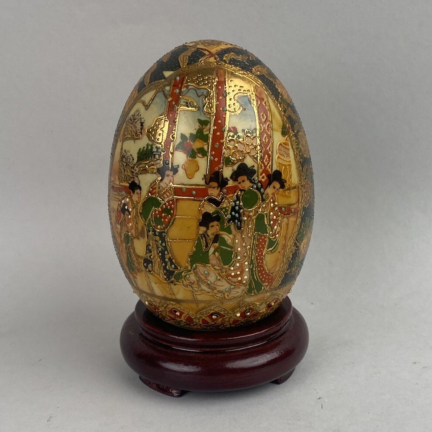 Japan Satsuma 4" Tall, 5" with Base Hand Painted Vintage