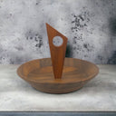 Vintage KUSTOM KRAFT Mid Century Wood Serving Dish with Handle USA