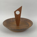 Vintage KUSTOM KRAFT Mid Century Wood Serving Dish with Handle USA