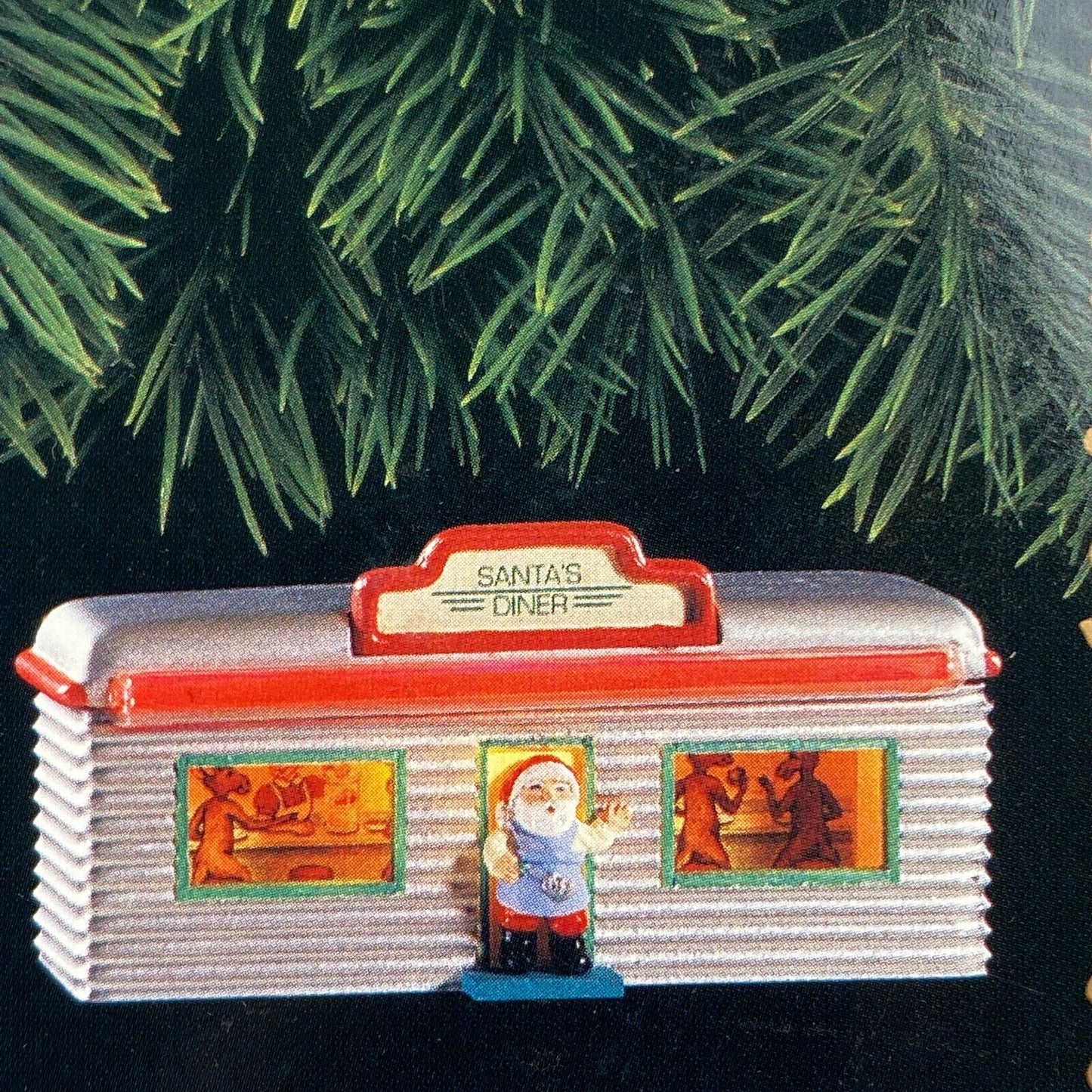 Hallmark Keepsake Christmas Light Up Ornament Santa's Diner