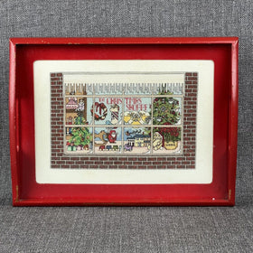 Retro Christmas Wood Wooden Tray with Handles Christmas Shoppe