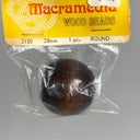 Lot of 6 Vintage Macramedia Wood Craft Balls Hole (Macrame)