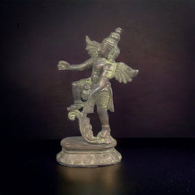 Antique Vintage Thai Hindu Lord Vishnu Garuda Wing Bronze Statue (READ) 7.5 inch