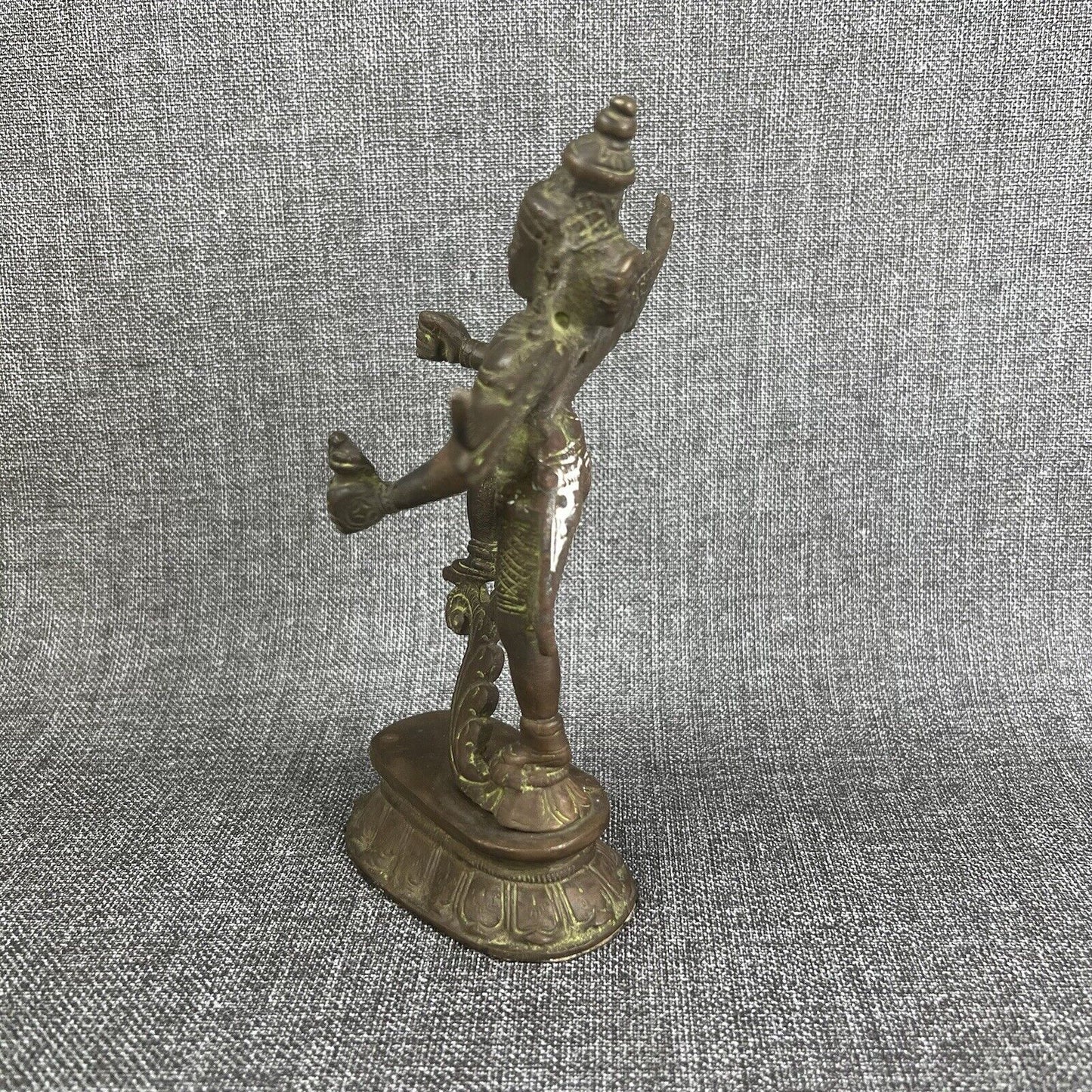 Antique Vintage Thai Hindu Lord Vishnu Garuda Wing Bronze Statue (READ) 7.5 inch