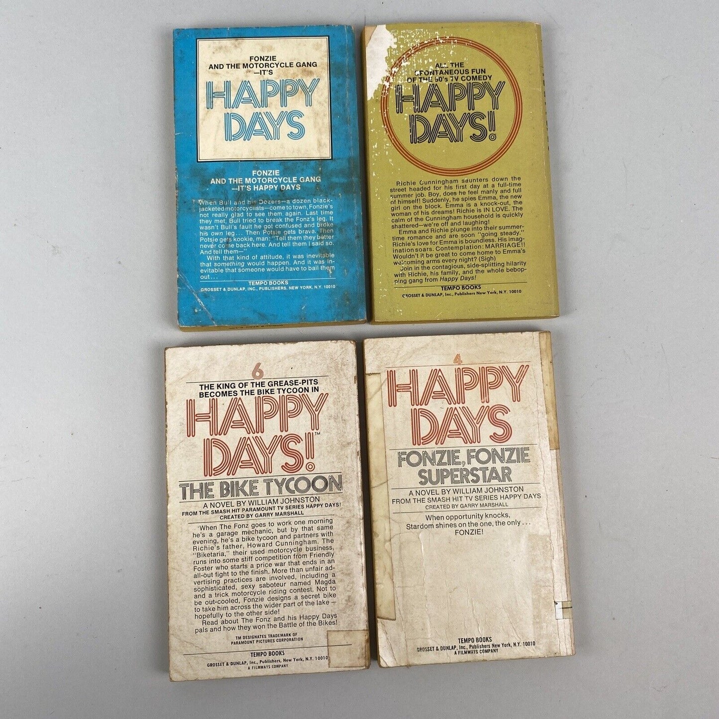 HAPPY DAYS 4 Fonzie Fonzie Superstar Paperback Tempo Books 1976 William Johnston