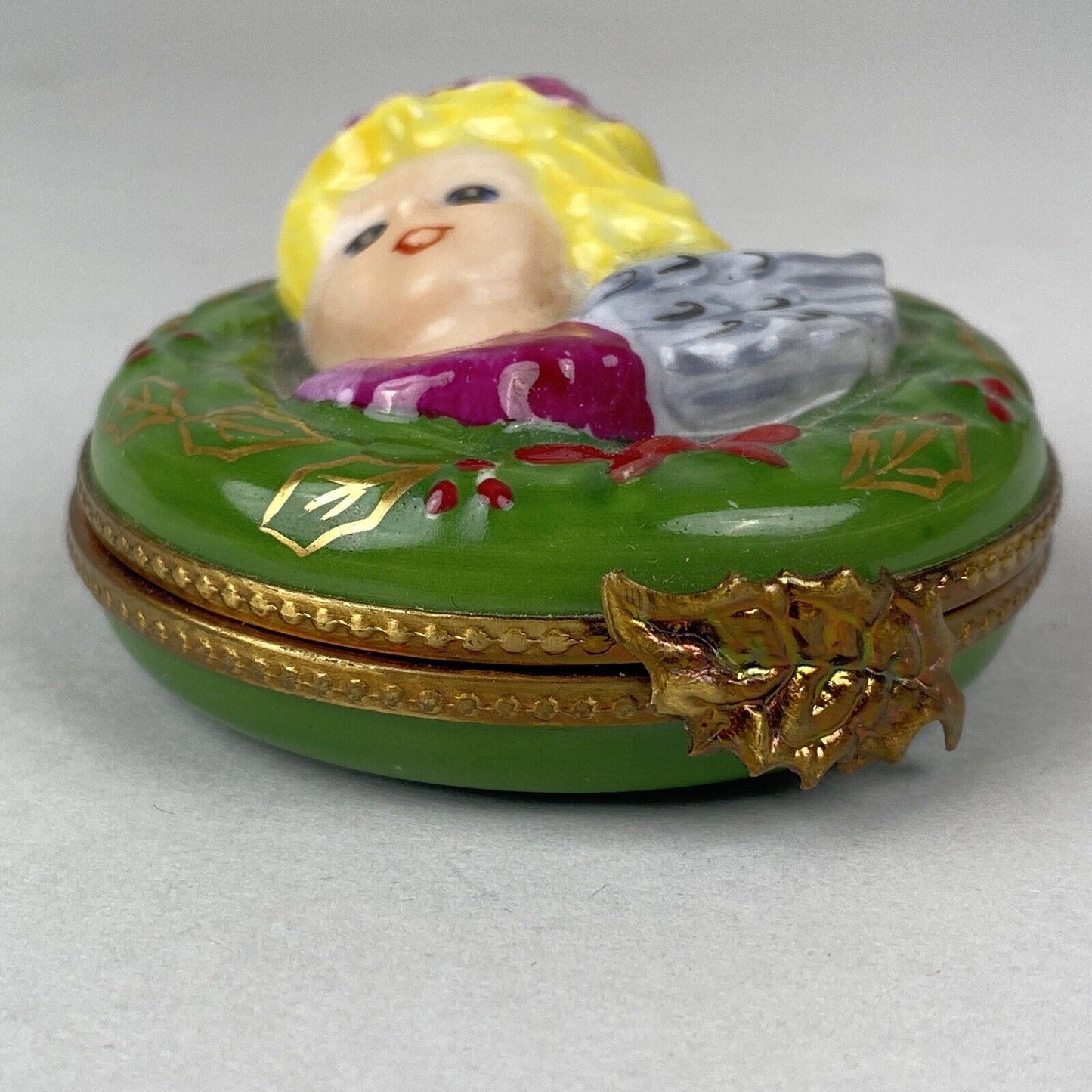 La Gloriette Limoges France Trinket Box Hand-Painted Angel