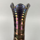 Vintage Electric Purple 12'' Amethyst Carnival Glass Vase Imperial Ripple