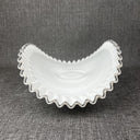 Fenton Milk Glass Ruffled Edge Serving Bowl 12"