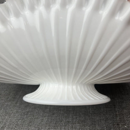 Fenton Milk Glass Ruffled Edge Serving Bowl 12"