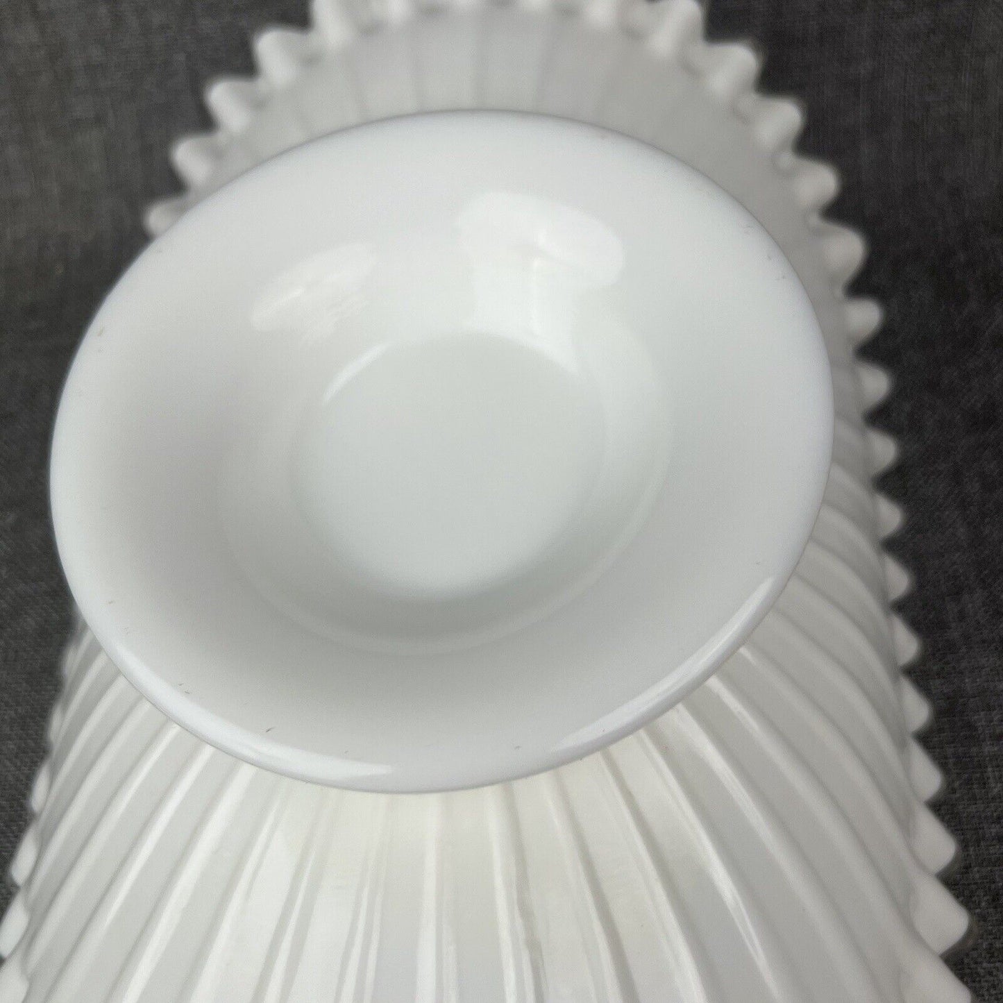 Fenton Milk Glass Ruffled Edge Serving Bowl 12"