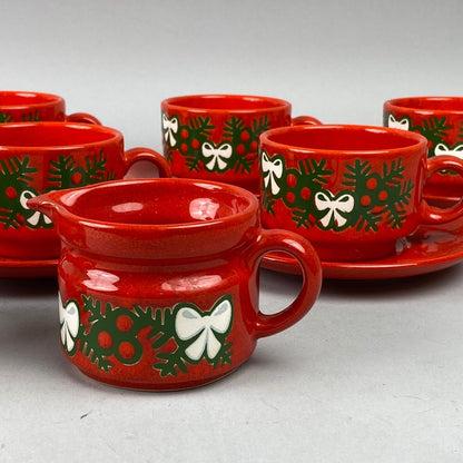 Waechtersbach GERMAN Christmas, 7 Mugs, Saucer, Creamer & Sugar Bowl