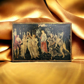 Wooden Box Made in Italy (Italian) Depicting Primavera by Botticelli 15"x10"x3"