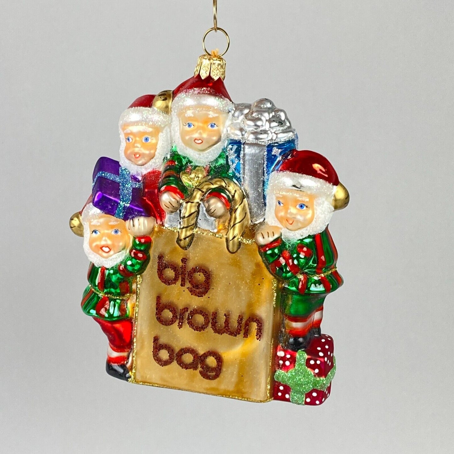 Polonaise Kurt Adler Bloomie Elves Glass Christmas Ornament Santa