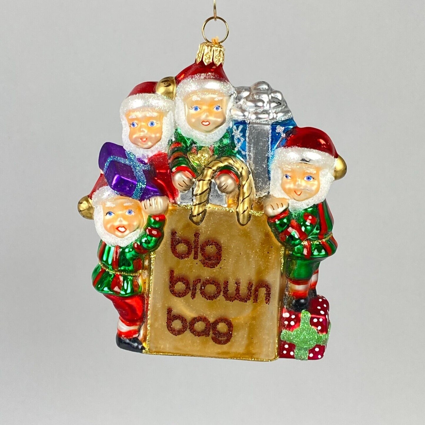 Polonaise Kurt Adler Bloomie Elves Glass Christmas Ornament Santa