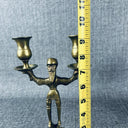 Pair of Solid Brass  Candle Holders - Old Man with Beard