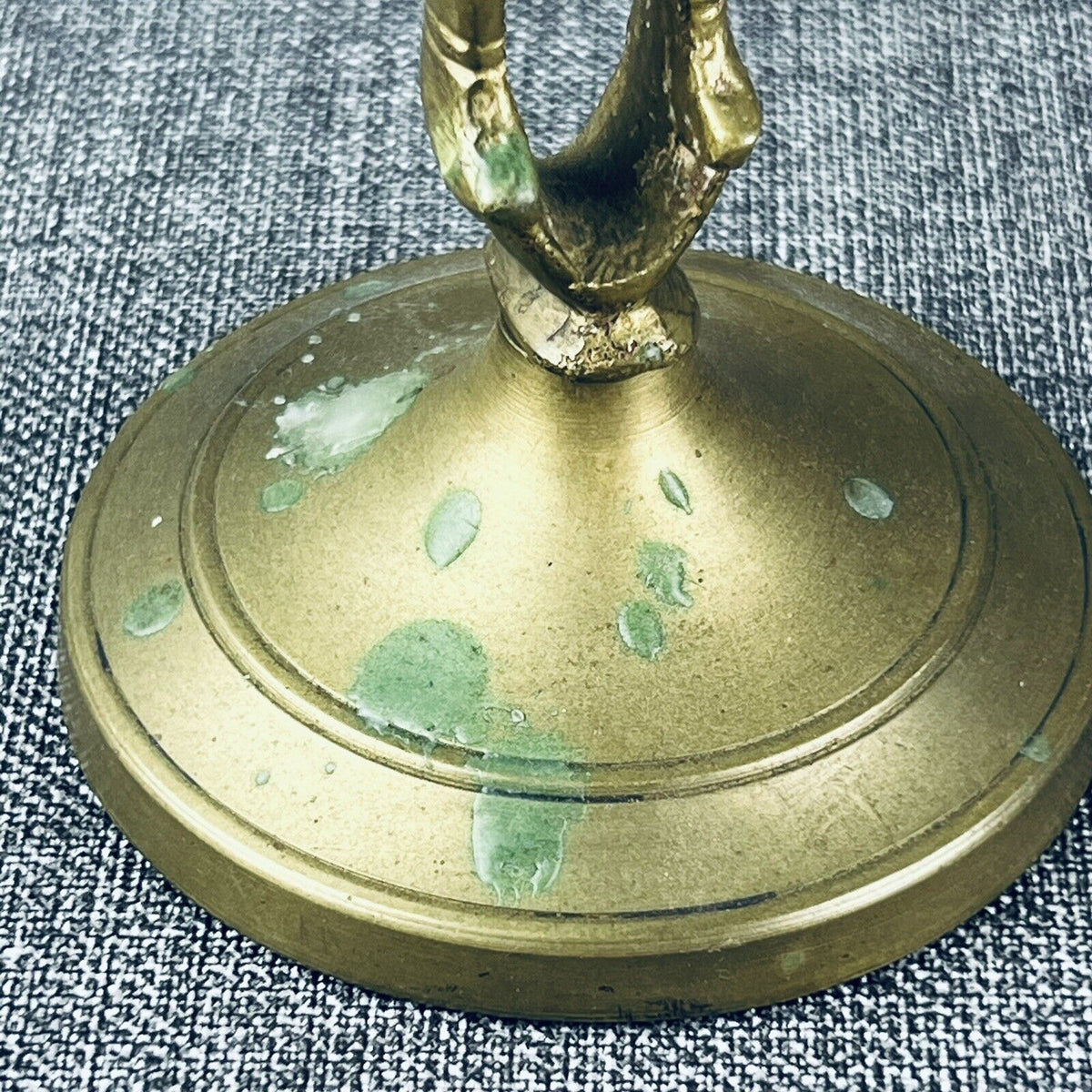 Pair of Solid Brass  Candle Holders - Old Man with Beard