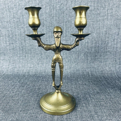 Pair of Solid Brass  Candle Holders - Old Man with Beard