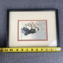 Asian Black Lacquer Decor Bird, Framed Art 11" x 9"  Japanese 'A Beauty'