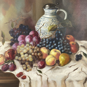 Original Oil painting signed: Ingrid Alvarez, 35"x 31" beautiful vibrant colors