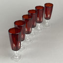 Set of 6 Luminarc France Wine Champagne Glasses Ruby to Clear