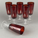 Set of 6 Luminarc France Wine Champagne Glasses Ruby to Clear