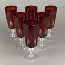 Set of 6 Luminarc France Wine Champagne Glasses Ruby to Clear