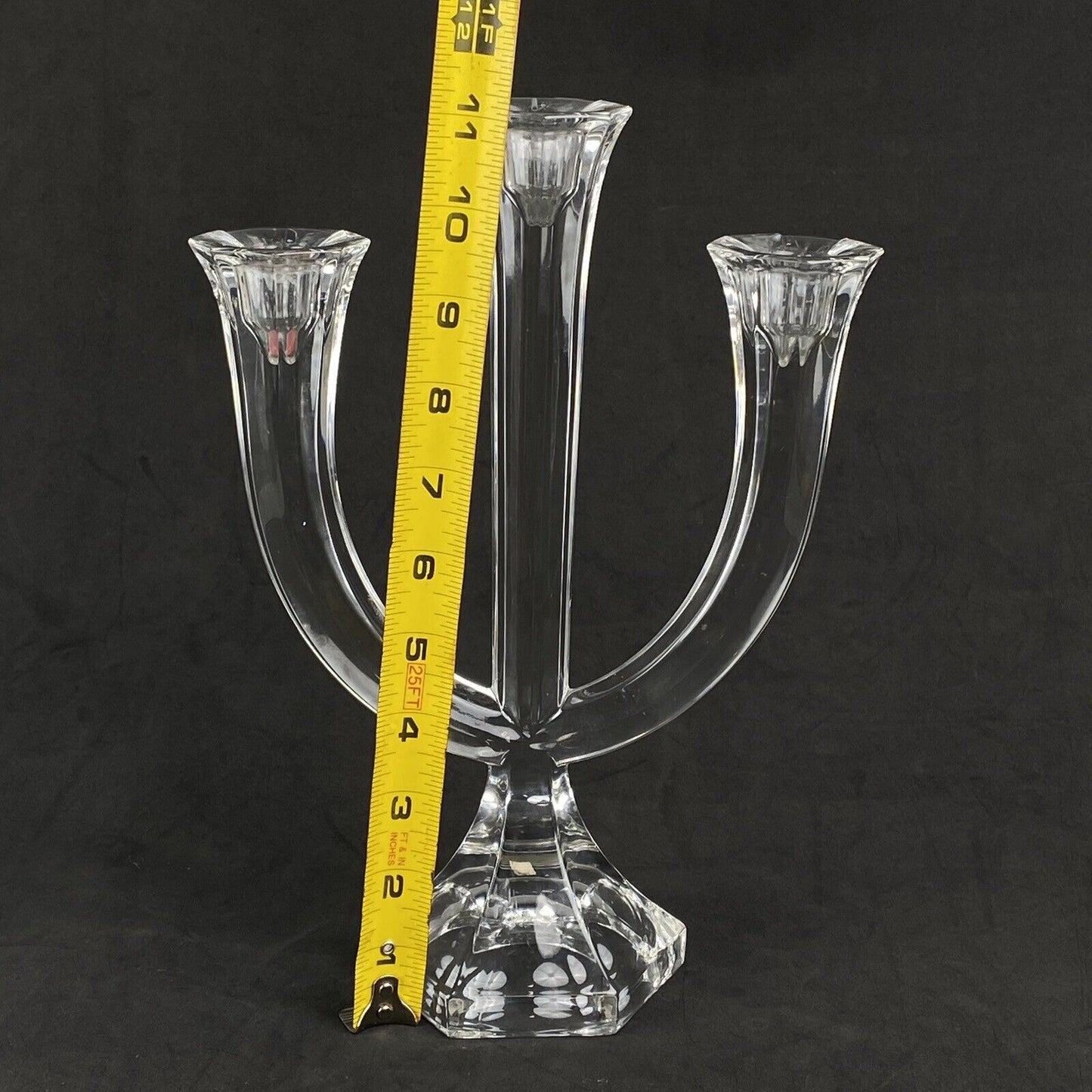 Nachtmann  3 - Arm Crystal Candle Stick Holder 11"