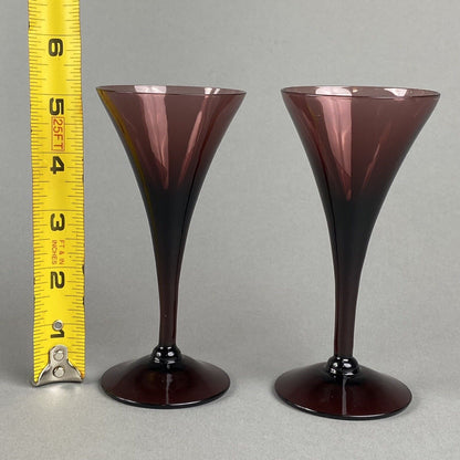 Set of 6 Cambridge Amethyst Glasses Mid Century Modern Wine Champagne