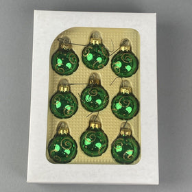 Vintage Miniature Glass Christmas Ornaments Balls and Tree Toper by Rauch 39 pcs