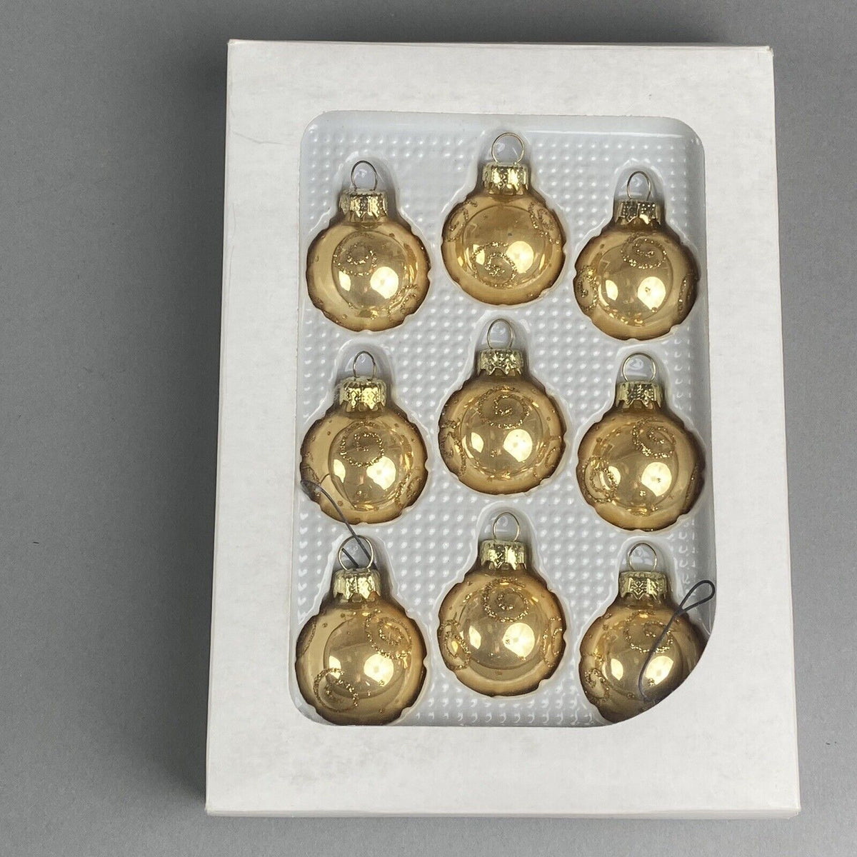 Vintage Miniature Glass Christmas Ornaments Balls and Tree Toper by Rauch 39 pcs