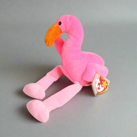 TY The Original Beanie Baby, Pinky, Flamingo  Stuffed Animal 6"